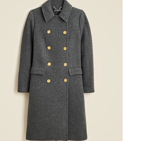 J Crew Warwick Gray topcoat in Italian stadium-cloth wool blend Size 2
